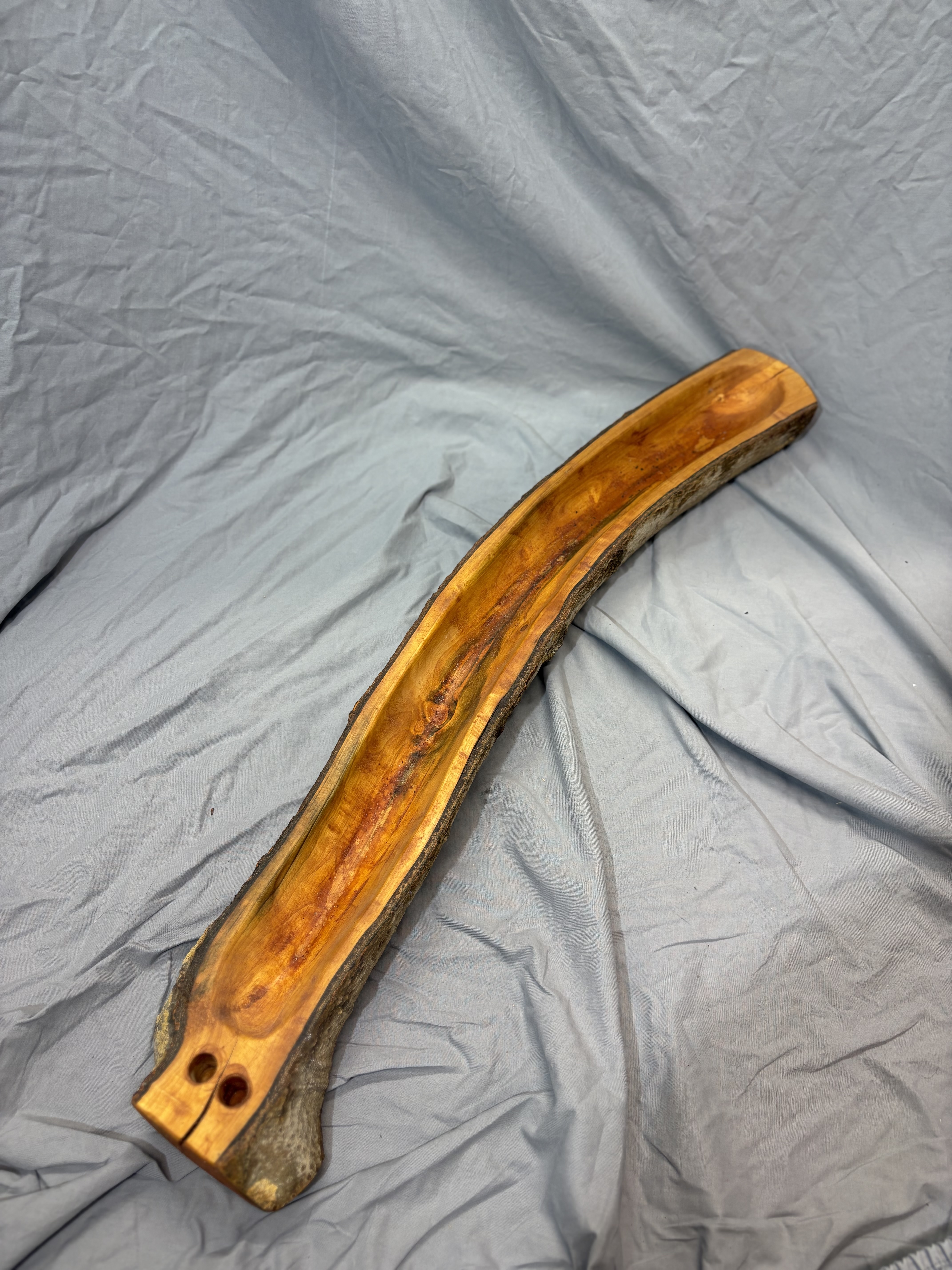 Gebogene Langschale aus Birke, 76 cm