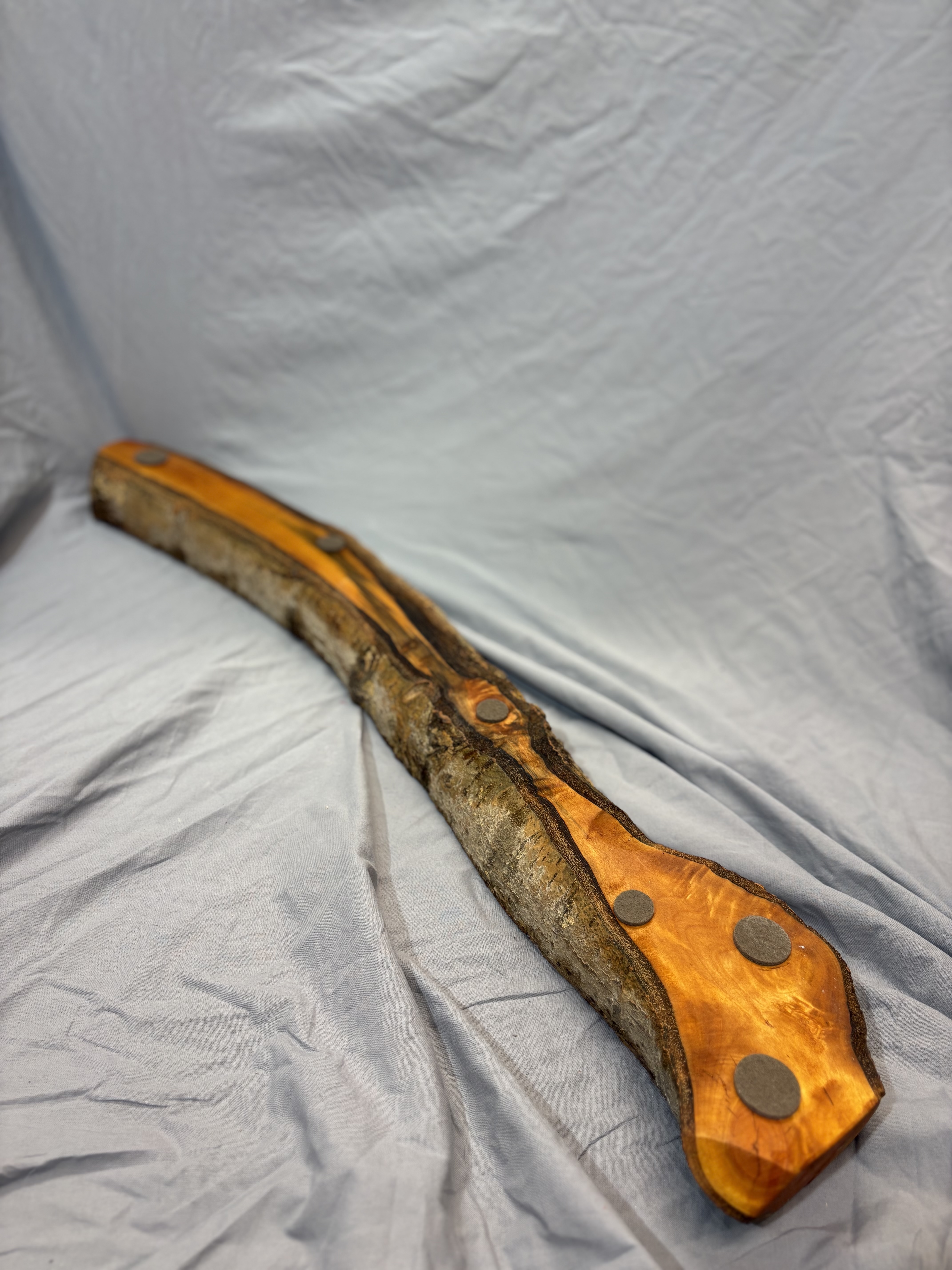 Gebogene Langschale aus Birke, 76 cm