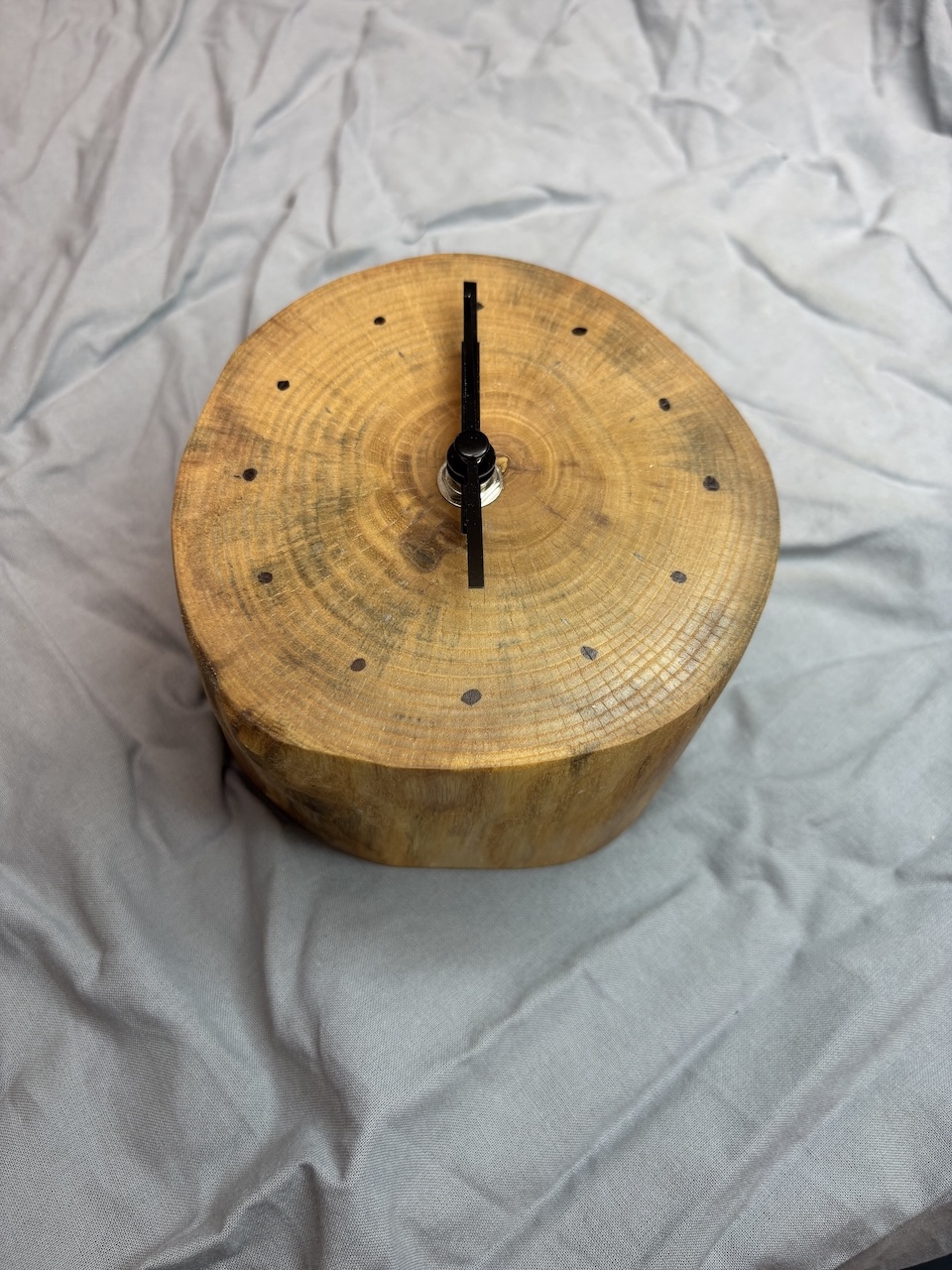 Holzuhr rund, Funkwerk, 13 cm